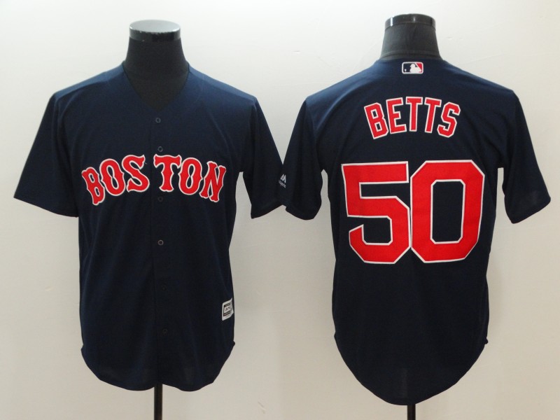 Men's Boston Red Sox #50 Mookie Betts Navy Cool Base Stitched MLB Jersey